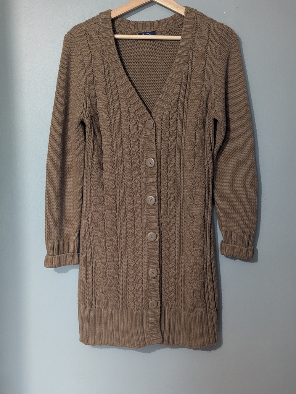 Reitmans Women's Chunky Cable Knit Button-Front Long Cardigan Sweater
